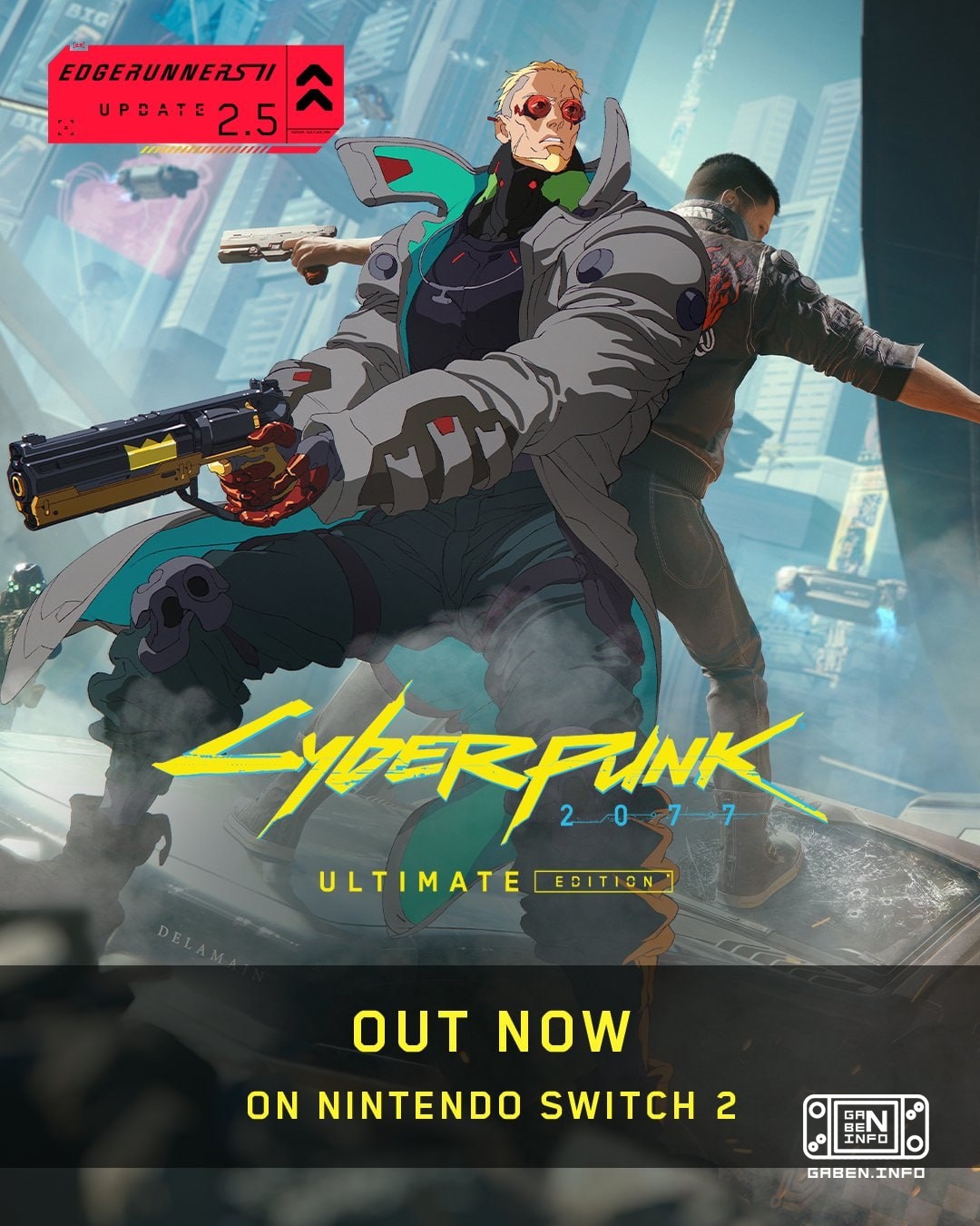 Aktualizacja 2.5 do Cyberpunk 2077 została udostępniona na Nintendo Switch 2 Przypomnijmy, że PS4 i Xbox One zostały pog...