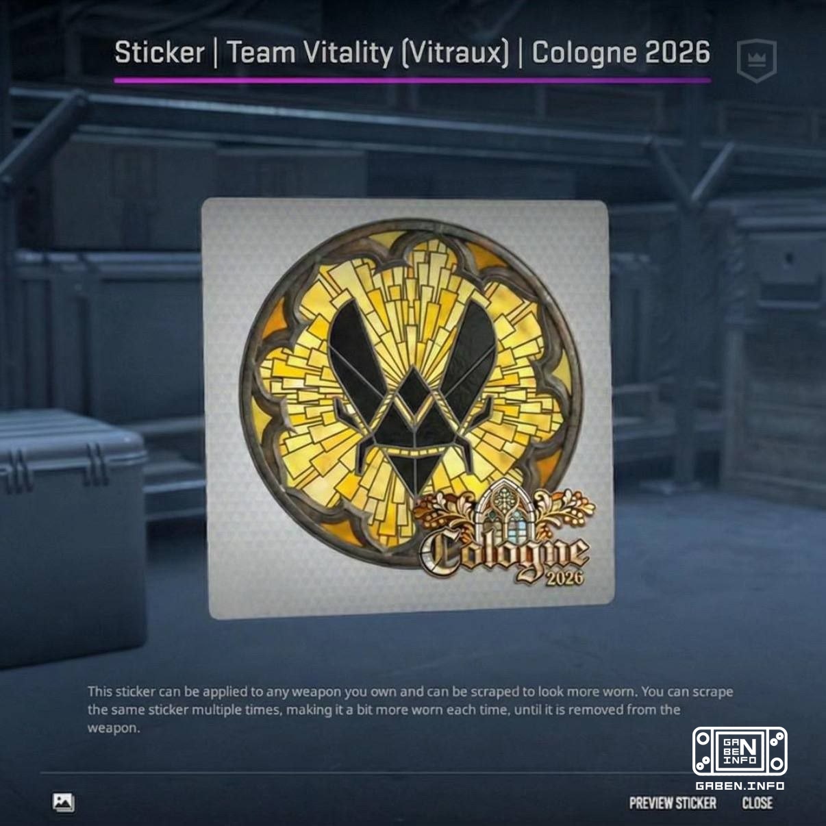 IEM Cologne Major 2026 sticker concept in stained glass style