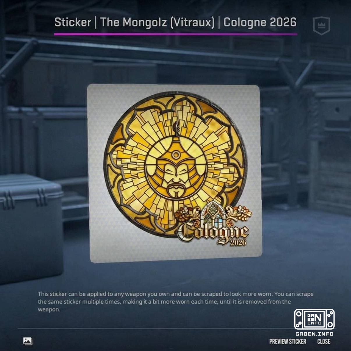 IEM Cologne Major 2026 sticker concept in stained glass style
