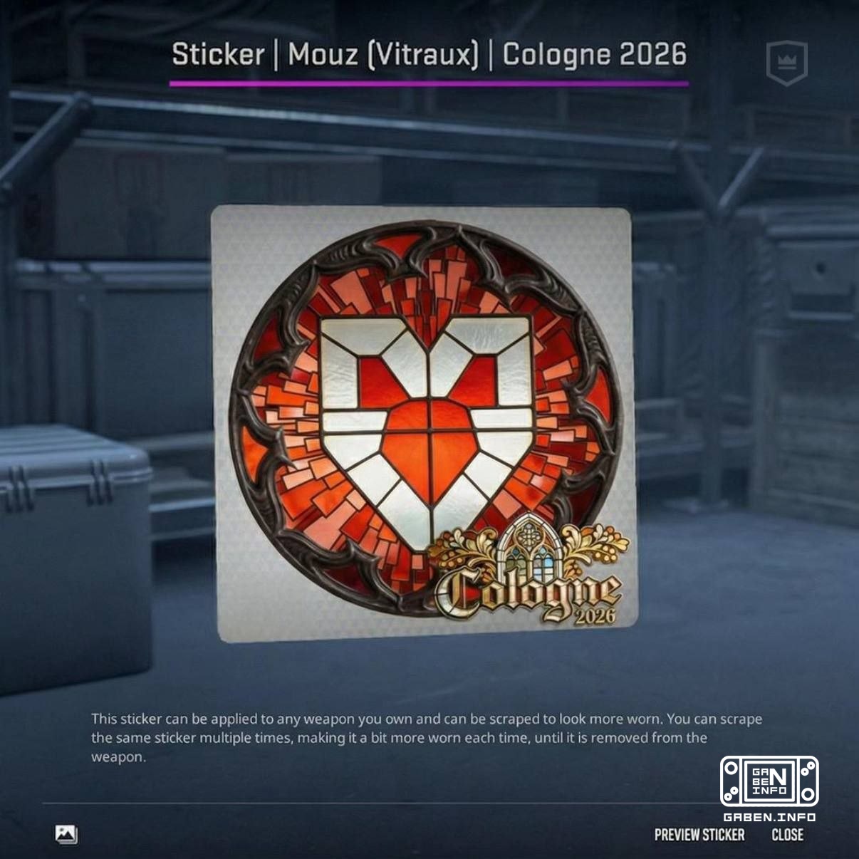 IEM Cologne Major 2026 sticker concept in stained glass style