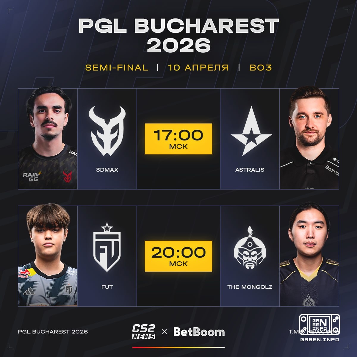 🎬🎬 Legendary semi-finals 🇷🇴 PGL Bucharest 2026 are already here, watch it!❤️ BetBoom give a free bonus of up to 10,000 f...