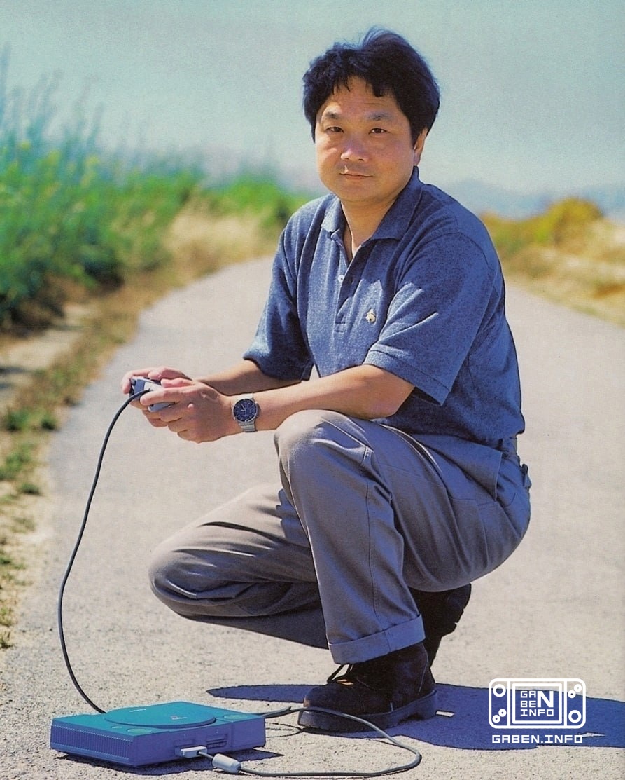 The founder of SONY Computer Entertainment, Ken Kutaragi, and his soon-to-be-world-famous PlayStation gaming console in ...