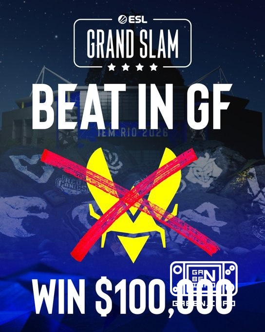 😳 The team that will eliminate 🇫🇷 Vitality from 🇸🇦 IEM Rio 2026 will receive $100,000 in prize money!