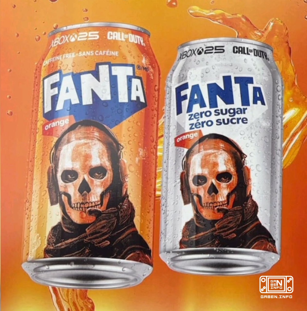 In honor of the 25th anniversary of Xbox, Fanta will make a collaboration where some cans will feature Ghost from Call o...