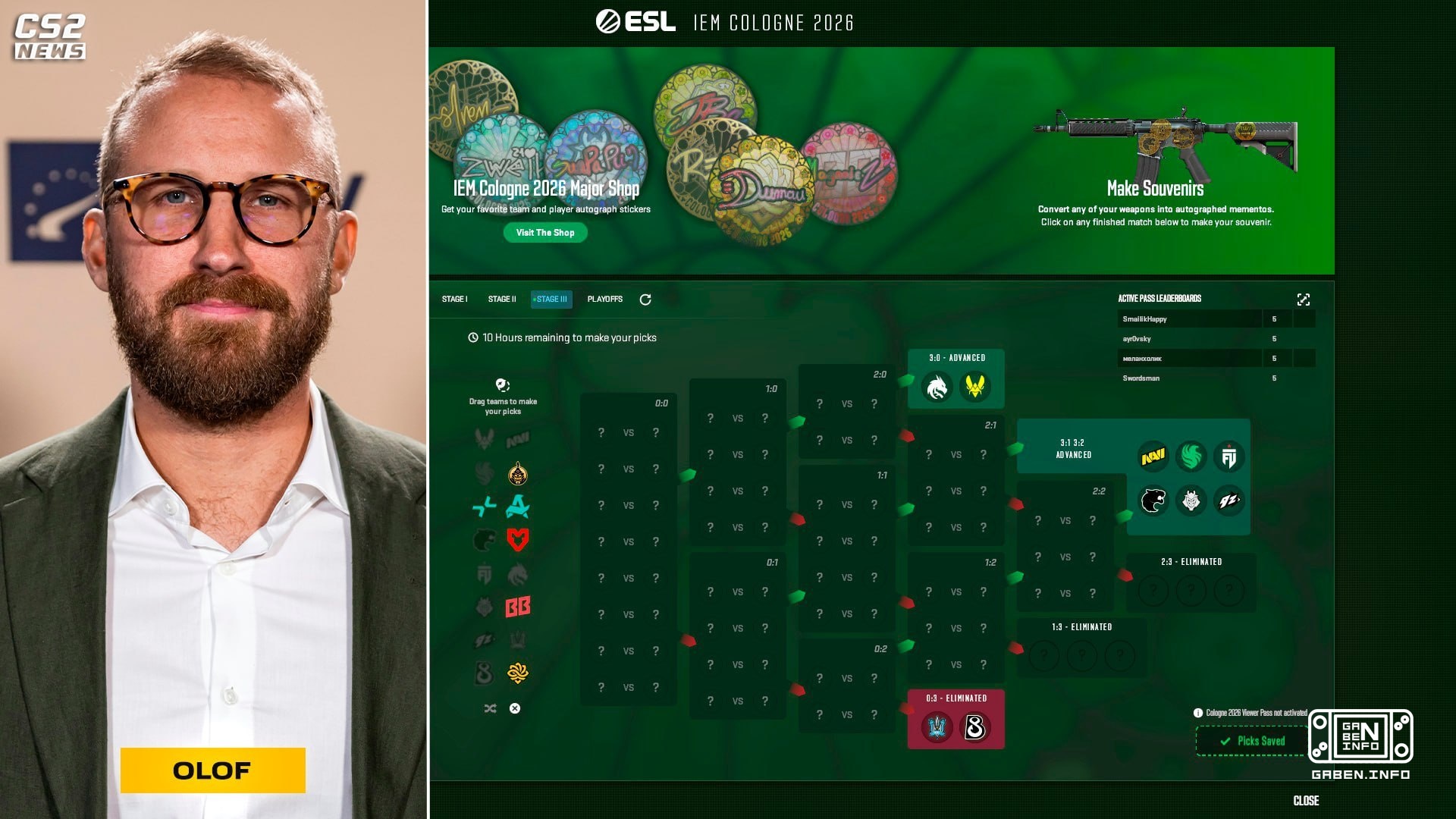 🔔 Pickems schließt in 10 Stunden – schauen Sie sich die Auswahl an Profispielern, Spielelegenden und Medienpersönlichkei...