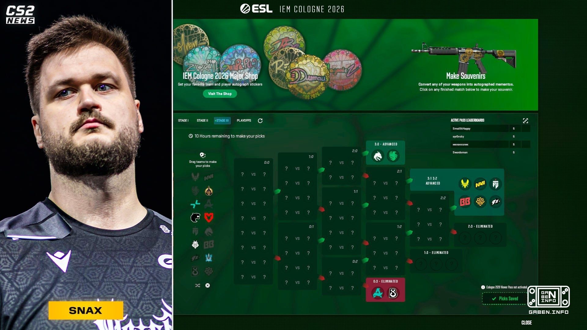 🔔 Pickems schließt in 10 Stunden – schauen Sie sich die Auswahl an Profispielern, Spielelegenden und Medienpersönlichkei...